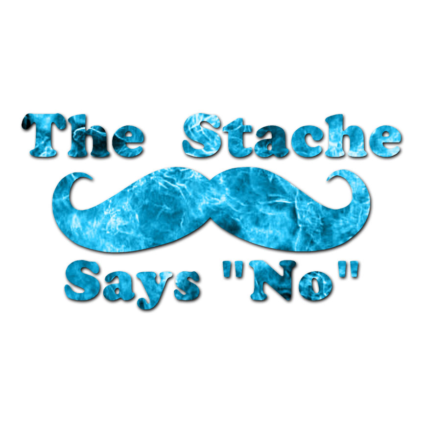 Mustache Stache Says No – Decal Sticker – Multiple Patterns & Sizes – ebn3924