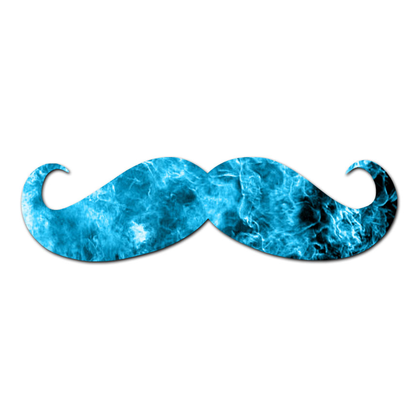 Curled Tip Mustache – Vinyl Decal Sticker – Multiple Patterns & Sizes – ebn3926