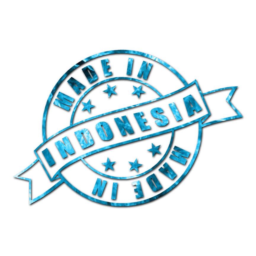 Made In Indonesia Stamp Logo – Decal Sticker – Multiple Patterns & Sizes ebn3946