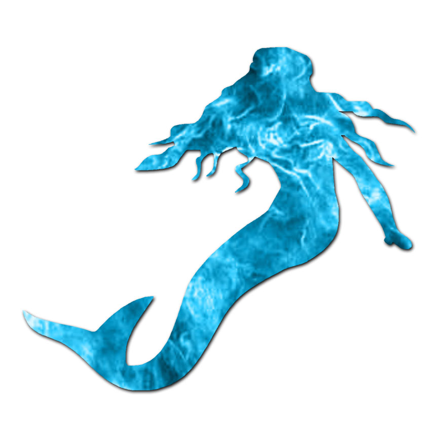 Mermaid Silhouette – Vinyl Decal Sticker – Multiple Patterns & Sizes – ebn450