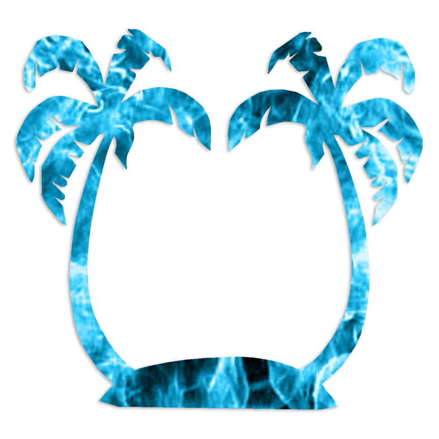 Palm Tree Tropical Island – Vinyl Decal – Multiple Patterns & Sizes – ebn6092