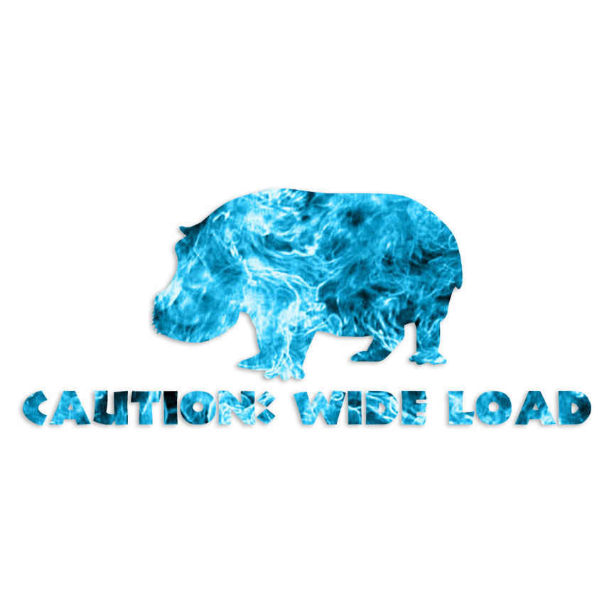 Wide Load Hippo – Vinyl Decal Sticker – Multiple Patterns & Sizes – ebn6173