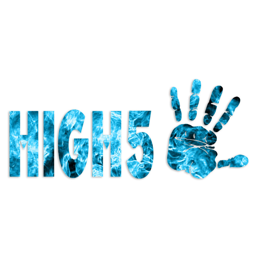 High Five 5 – Vinyl Decal Sticker – Multiple Patterns & Sizes – ebn6198