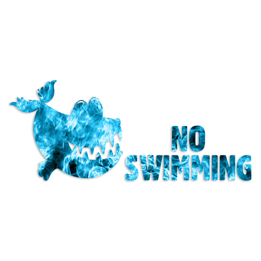 No Swimming Piranha – Decal Sticker – Multiple Patterns & Sizes – ebn6351