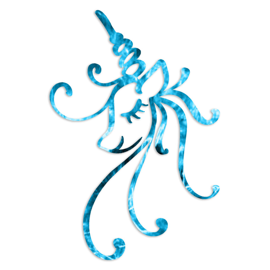 Cute Unicorn Head – Decal Sticker – Multiple Patterns & Sizes – ebn6373