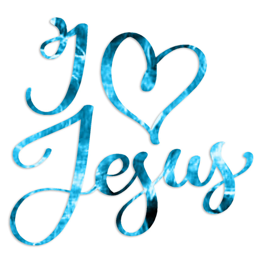 I Love Jesus Heart 2 – Decal Sticker – Multiple Patterns & Sizes – ebn6377