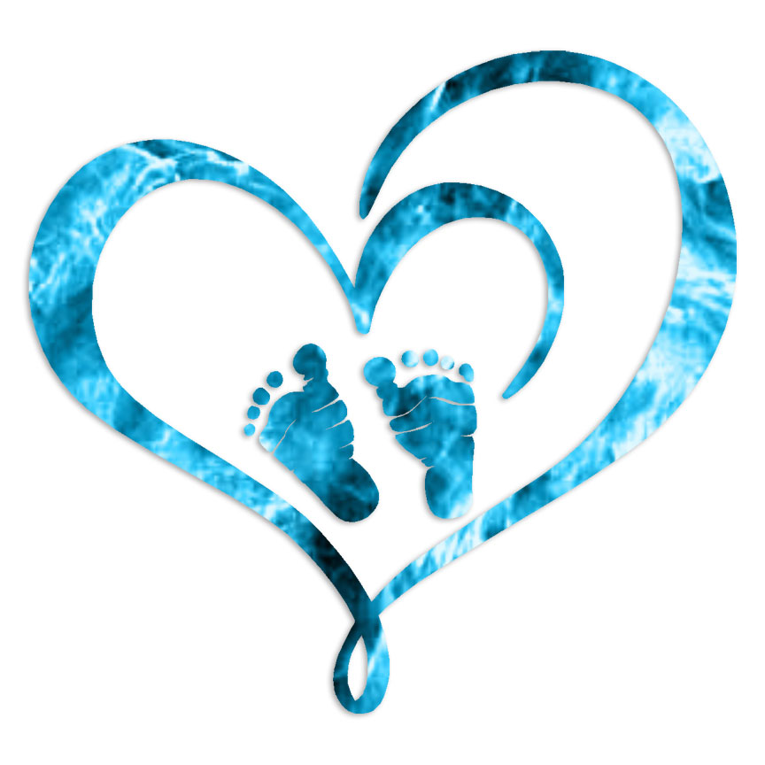 Baby Feet Heart – Decal Sticker – Multiple Patterns & Sizes – ebn6449