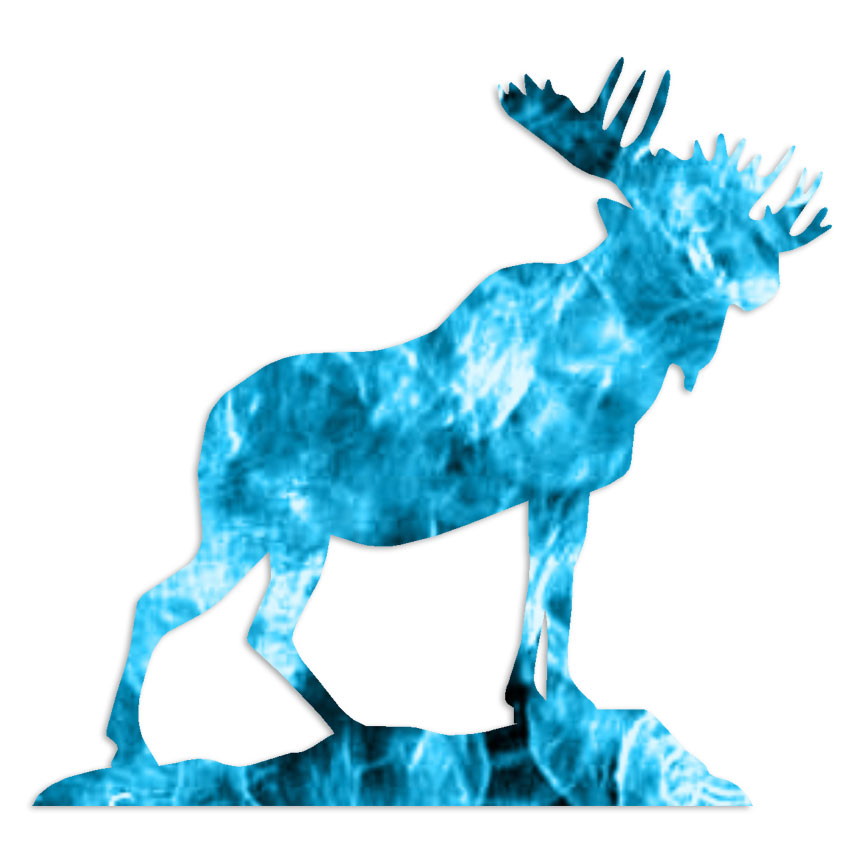 Moose Elk Antlers – Decal Sticker – Multiple Patterns & Sizes – ebn6716