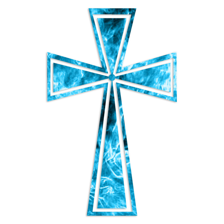 Outline Cross – Decal Sticker – Multiple Patterns & Sizes – ebn6820