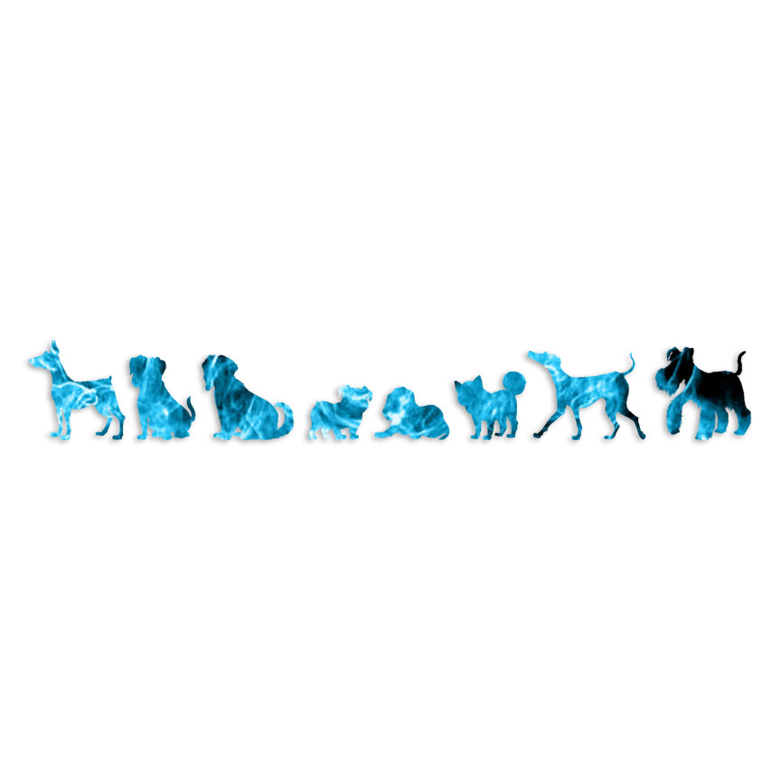 Row of Puppies Dogs – Decal Sticker – Multiple Patterns & Sizes – ebn6963