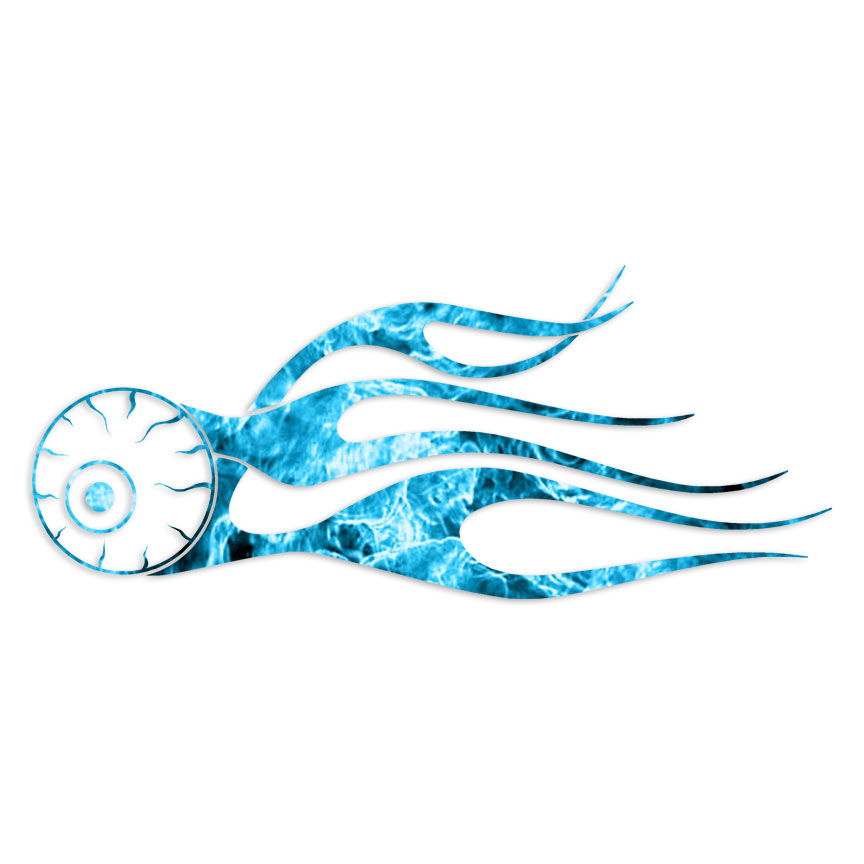 Eyeball Flames – Decal Sticker – Multiple Patterns & Sizes – ebn7395