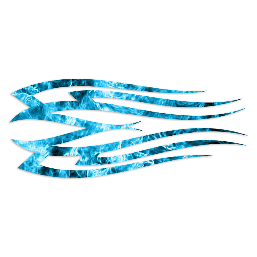 Tribal Pinstripe Flames – Decal Sticker – Multiple Patterns & Sizes – ebn7406