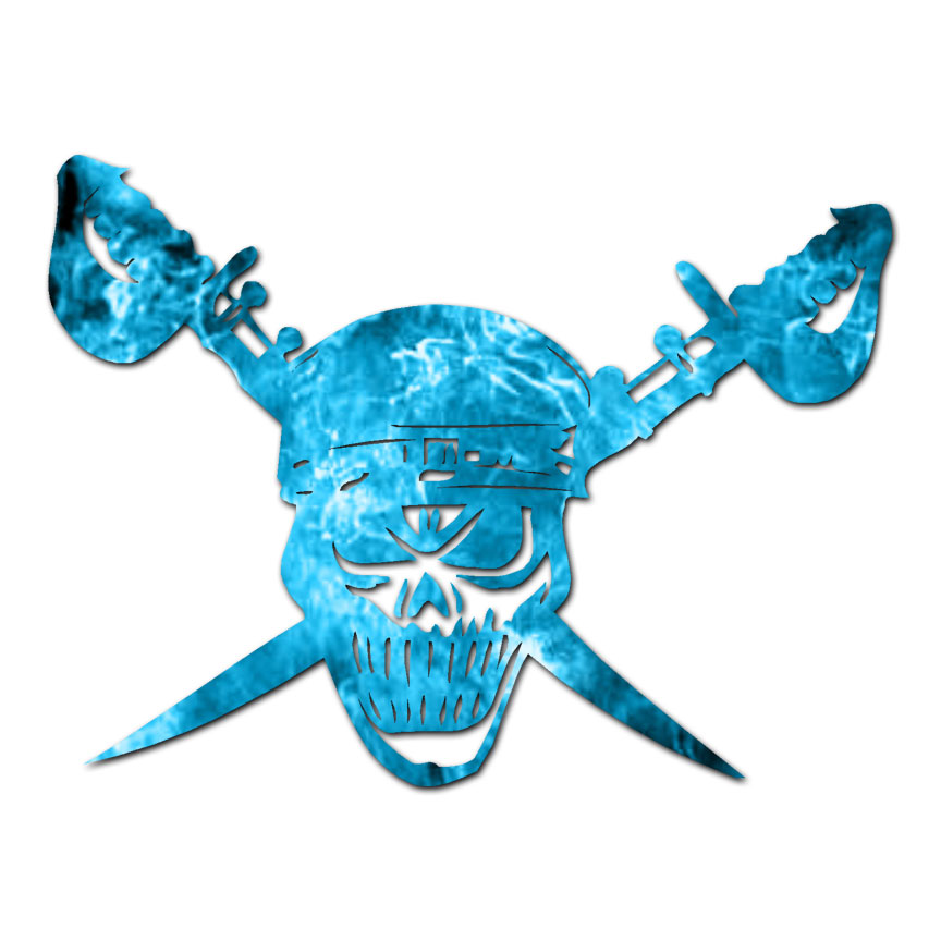 Pirate Skull Swords – Vinyl Decal Sticker – Multiple Patterns & Sizes – ebn997
