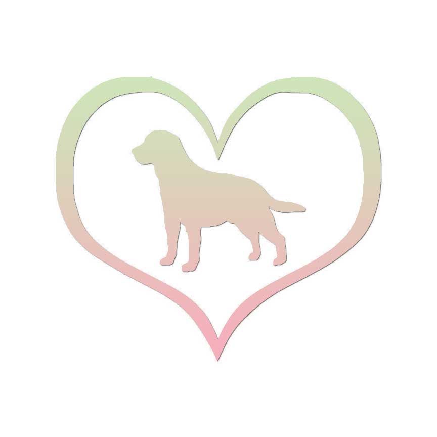 ebn1478 Multiple Color & Sizes Vinyl Decal Heart Labrador Retriever Dog 