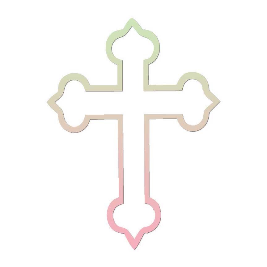 Fancy Cross Christian - Decal Sticker - Multiple Patterns & Sizes - ebn2334