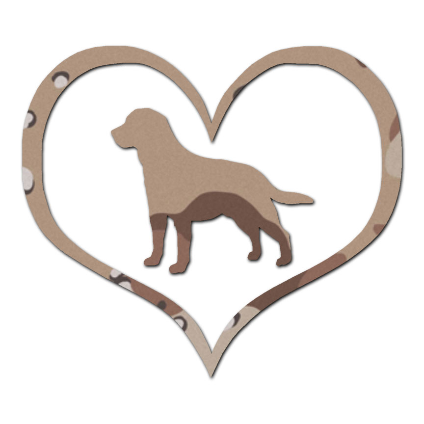 Vinyl Decal Heart Labrador Retriever Dog Multiple Color & Sizes ebn1478