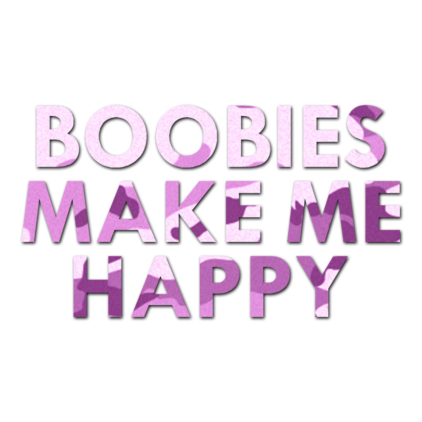 Boobies Make Me Happy - Decal Sticker - Multiple Color & Sizes