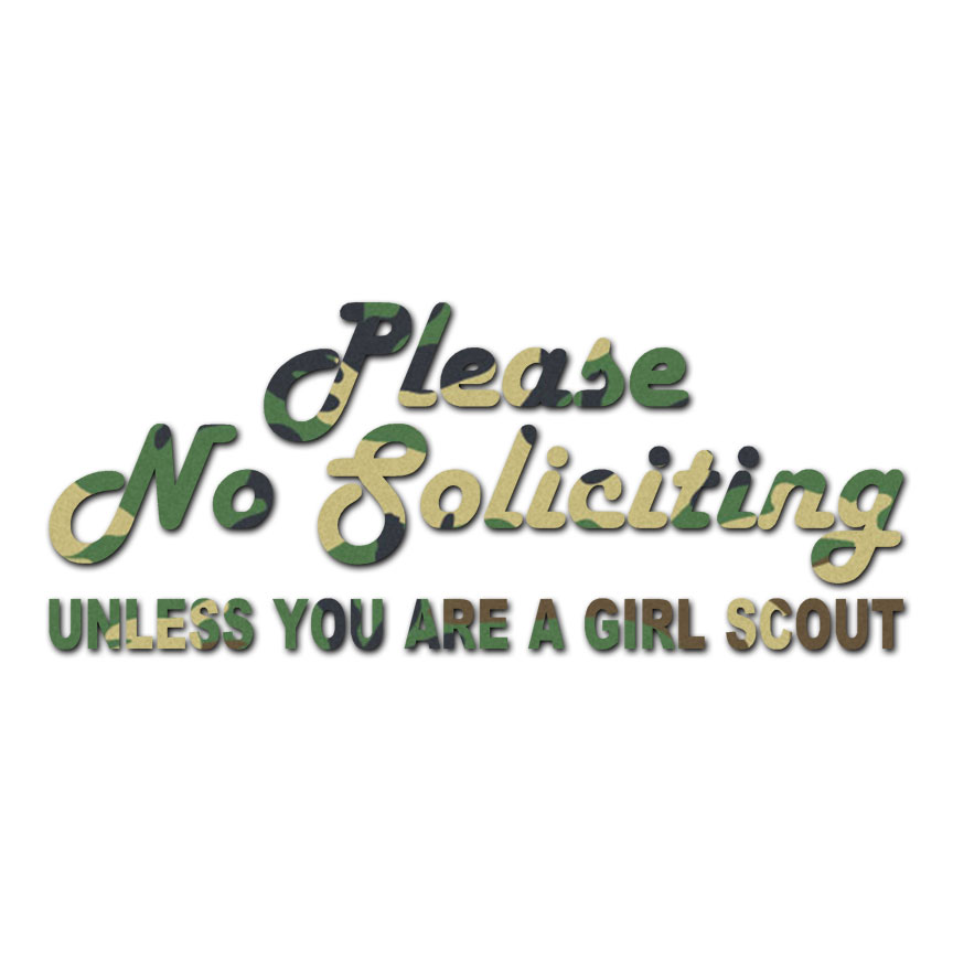 No Soliciting Girl Scout Decal Sticker Multiple Patterns & Sizes ebn484 