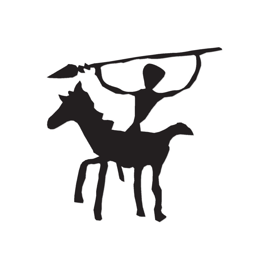 Cave Painting Spear Hunter – Vinyl Decal – Multiple Color & Sizes – ebn1009