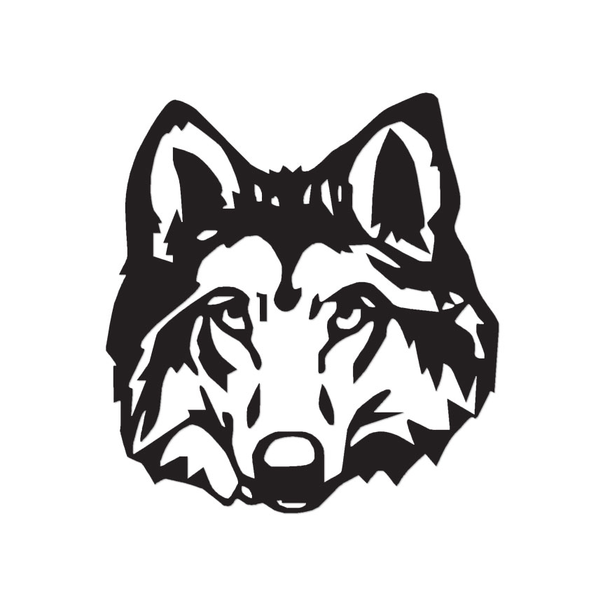 Wolf Dog Head – Vinyl Decal Sticker – Multiple Color & Sizes – ebn1036