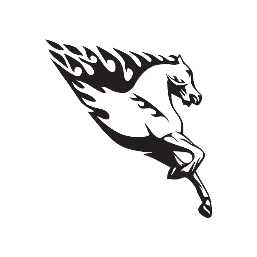 Horse Flames Art – Vinyl Decal Sticker – Multiple Color & Sizes – ebn1058