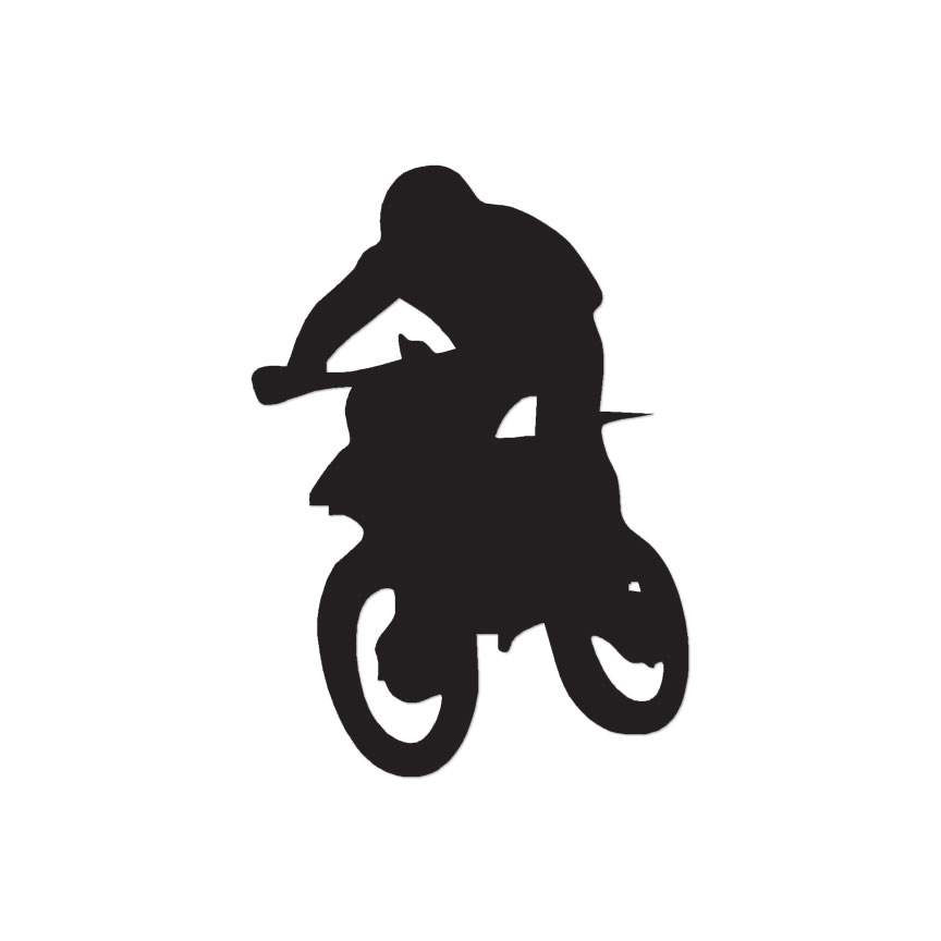 Dirt Bike Rider – Vinyl Decal Sticker – Multiple Color & Sizes – ebn107