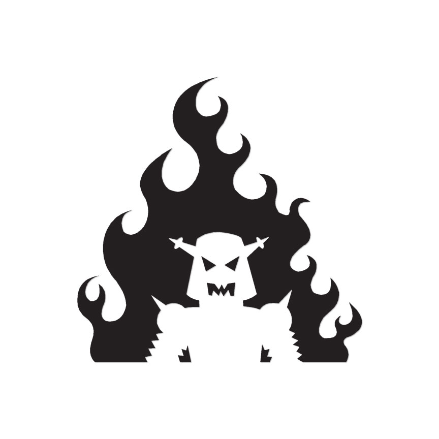 Evil Robot Flames – Vinyl Decal Sticker – Multiple Color & Sizes – ebn1074