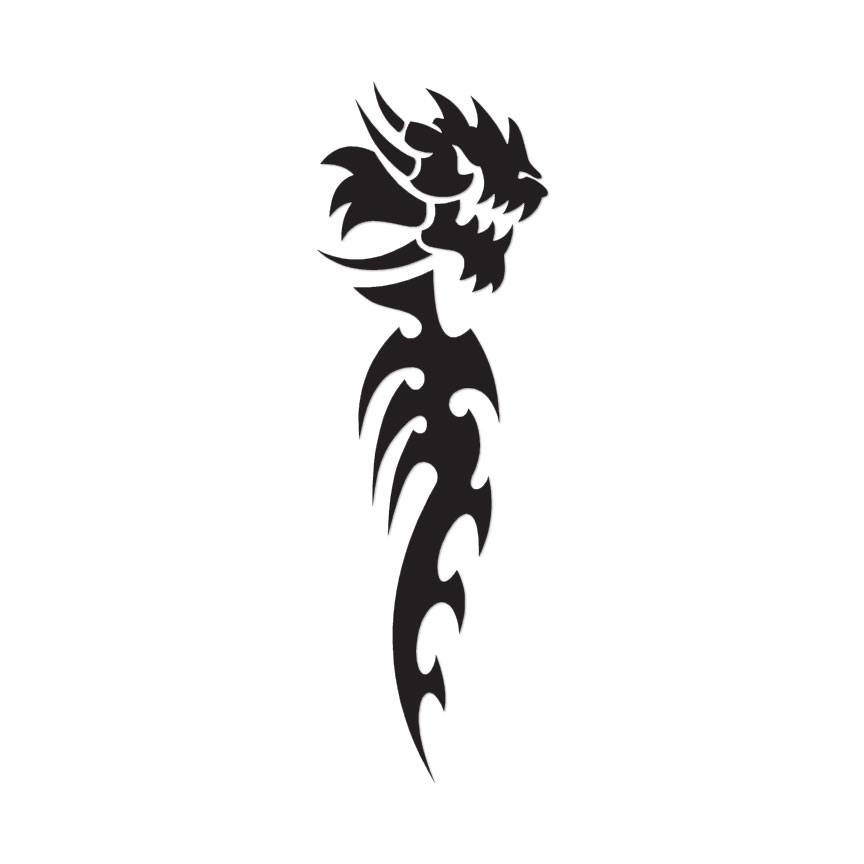Dragon Tribal Art – Vinyl Decal Sticker – Multiple Color & Sizes – ebn1095