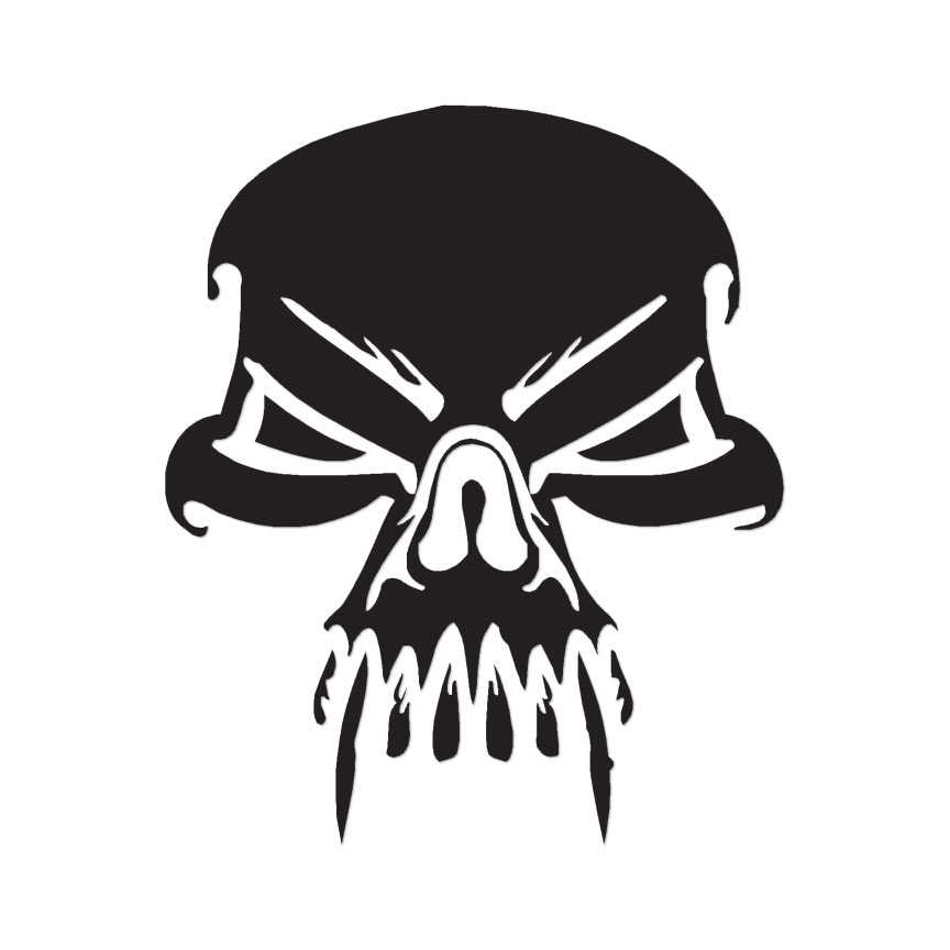 Skull Death Vampire Fang – Decal Sticker – Multiple Color & Sizes – ebn1100