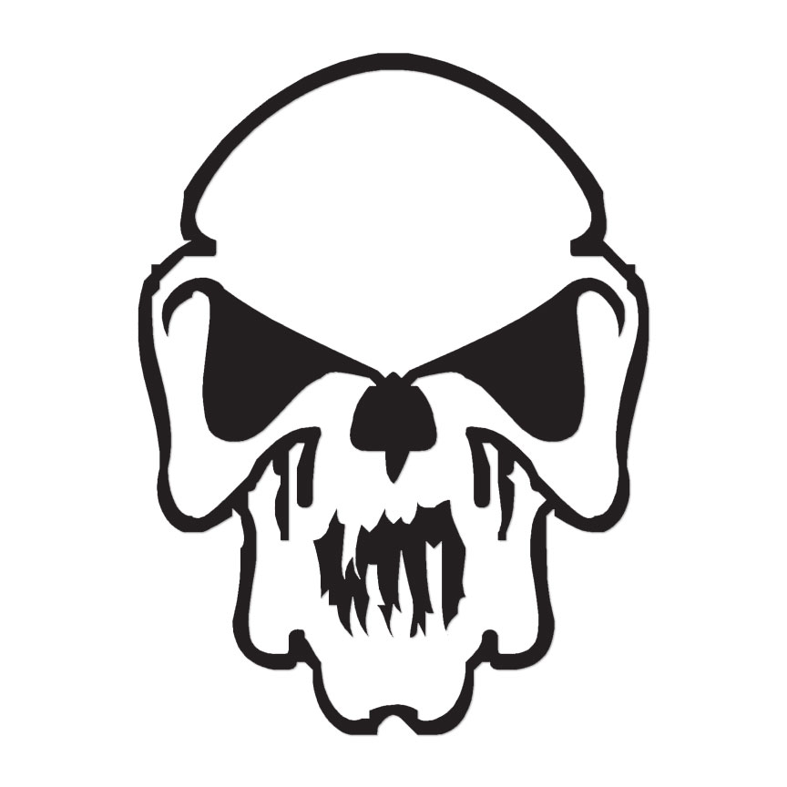 Monster Skull Art – Vinyl Decal Sticker – Multiple Color & Sizes – ebn1103