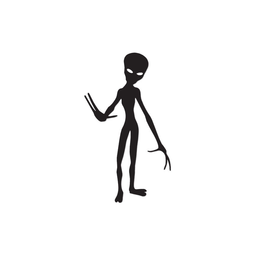 Alien E.T. Humanoid – Vinyl Decal Sticker – Multiple Color & Sizes – ebn1119