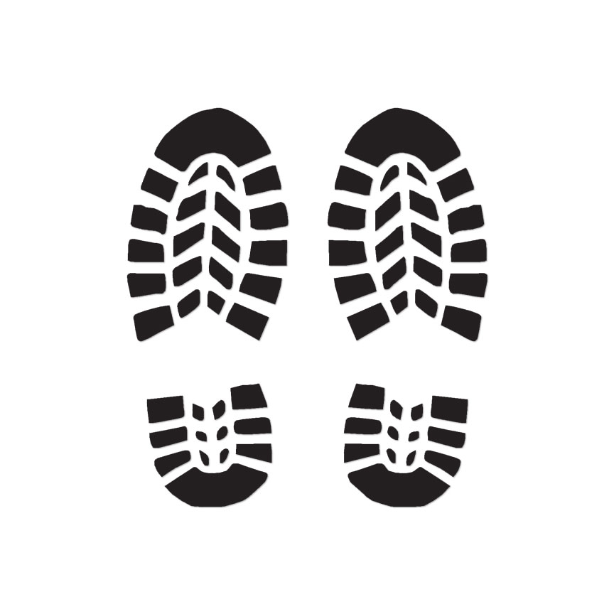 Boot Prints – Vinyl Decal Sticker – Multiple Color & Sizes – ebn120