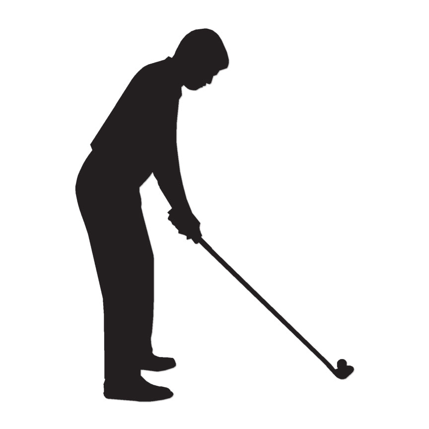 Golfer Address Golf – Vinyl Decal Sticker – Multiple Color & Sizes – ebn1342