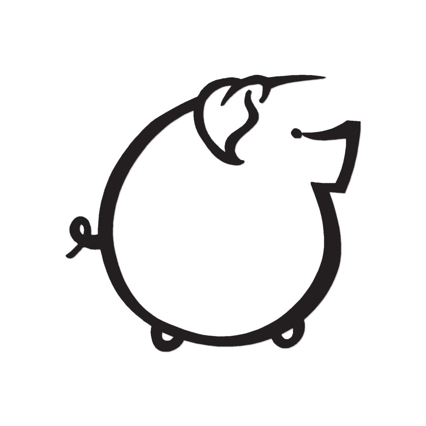 Pig Drawing Cute – Vinyl Decal Sticker – Multiple Color & Sizes – ebn1369