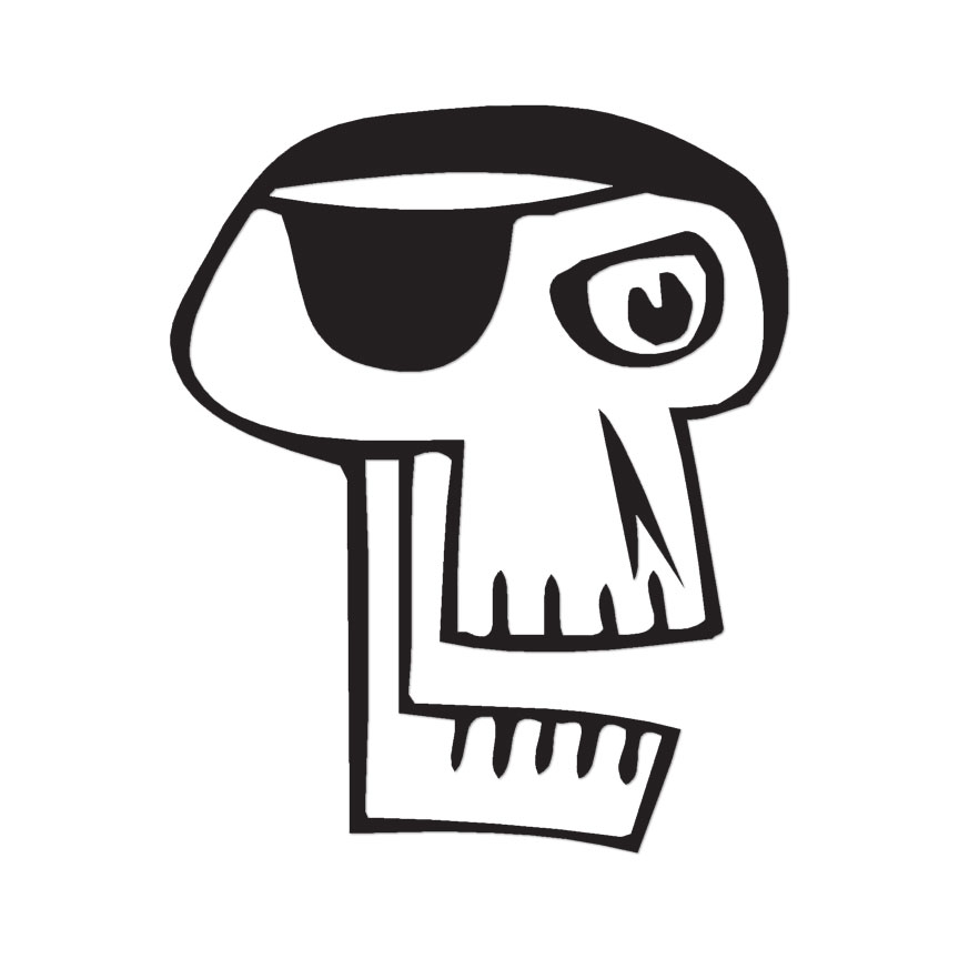 Skull Pirate Drawing – Vinyl Decal Sticker – Multiple Color & Sizes – ebn1384