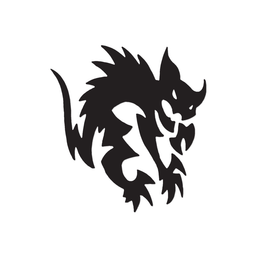 Cat Scared – Vinyl Decal Sticker – Multiple Color & Sizes – ebn147