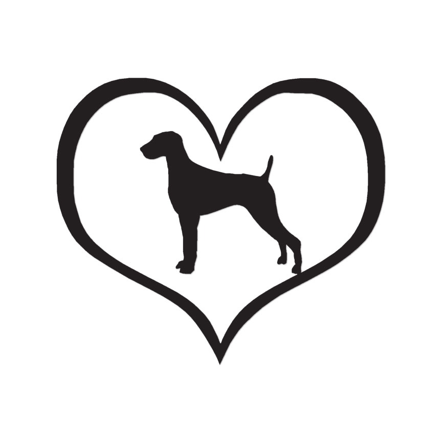 Heart Weimaraner Love – Decal Sticker – Multiple Color & Sizes – ebn1527