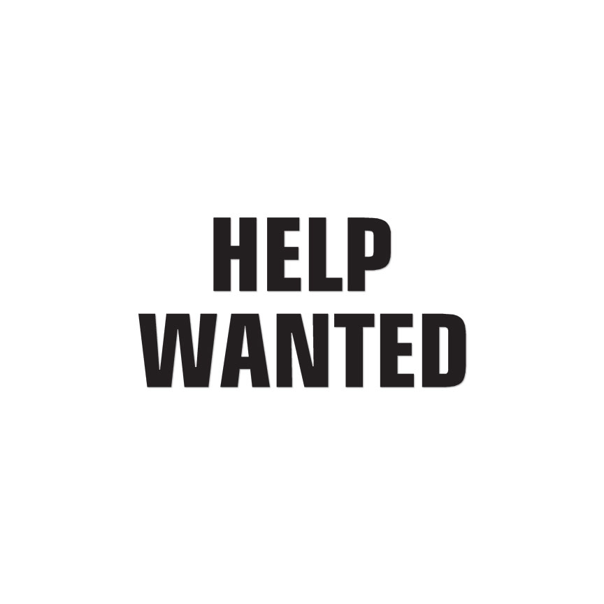 Help Wanted – Vinyl Decal Sticker – Multiple Color & Sizes – ebn1609