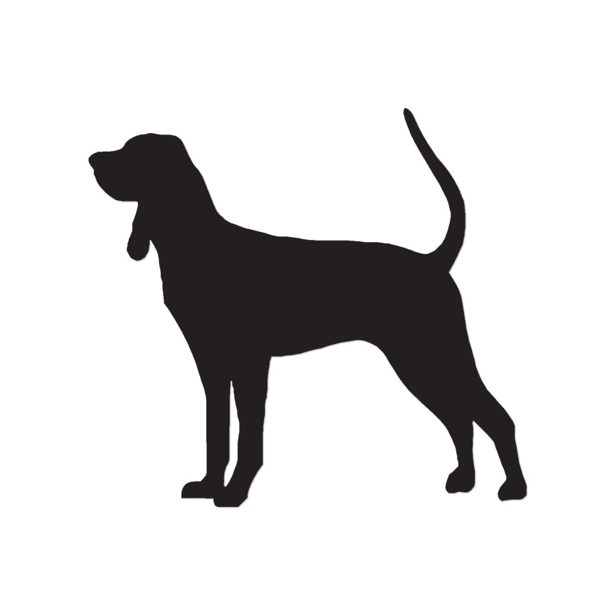 Black Tan Coonhound Dog – Decal Sticker – Multiple Color & Sizes – ebn1922