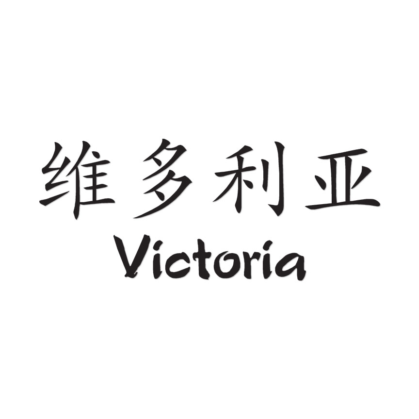Chinese Symbol Victoria Name – Decal Sticker – Multiple Colors & Sizes – ebn2138