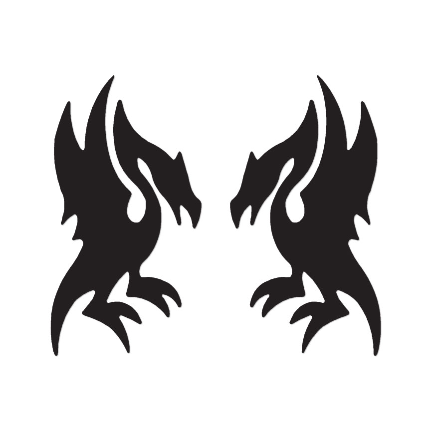 Pair of Dragons – Vinyl Decal Sticker – Multiple Color & Sizes – ebn222