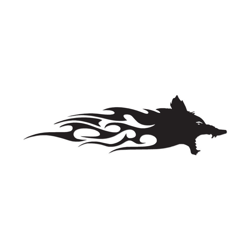 Wolf Head Flames Splash – Decal Sticker – Multiple Colors & Sizes – ebn2321