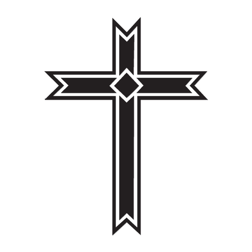 Outlined Cross Diamond – Vinyl Decal Sticker – Multiple Colors & Sizes – ebn2332