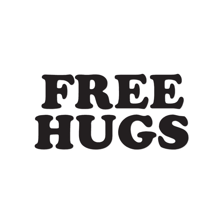 Free Hugs – Vinyl Decal Sticker – Multiple Colors & Sizes – ebn2537