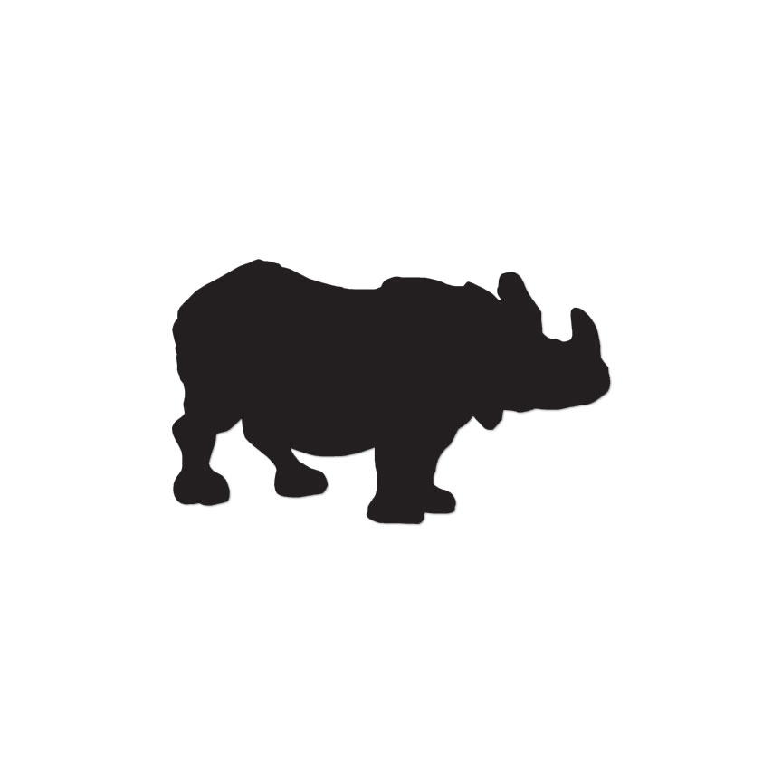 Rhino Drawing – Vinyl Decal Sticker – Multiple Colors & Sizes – ebn2803