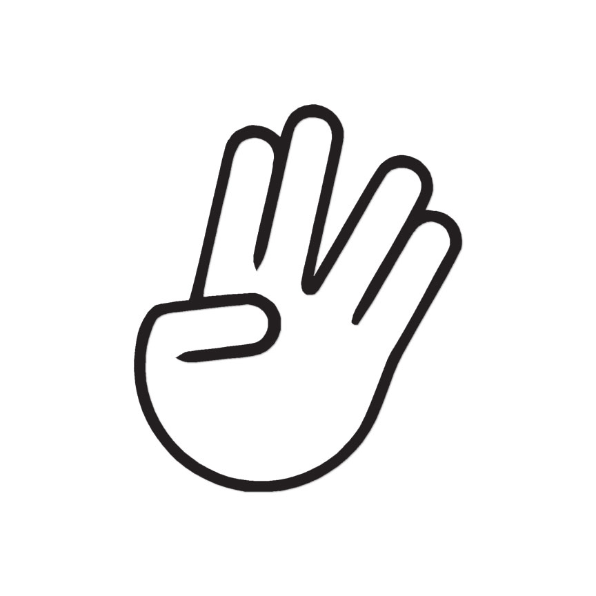 The Spocker Hand Symbol – Decal Sticker – Multiple Colors & Sizes – ebn2947