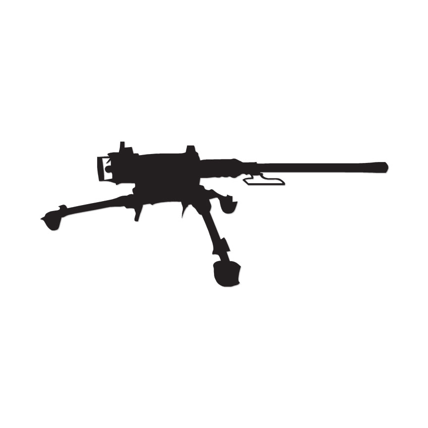 M2 Machine Gun – Vinyl Decal Sticker – Multiple Colors & Sizes – ebn2987