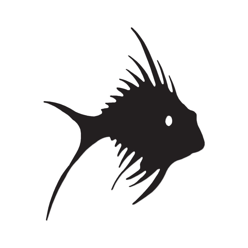 Fish Tribal Spike – Vinyl Decal Sticker – Multiple Color & Sizes – ebn305
