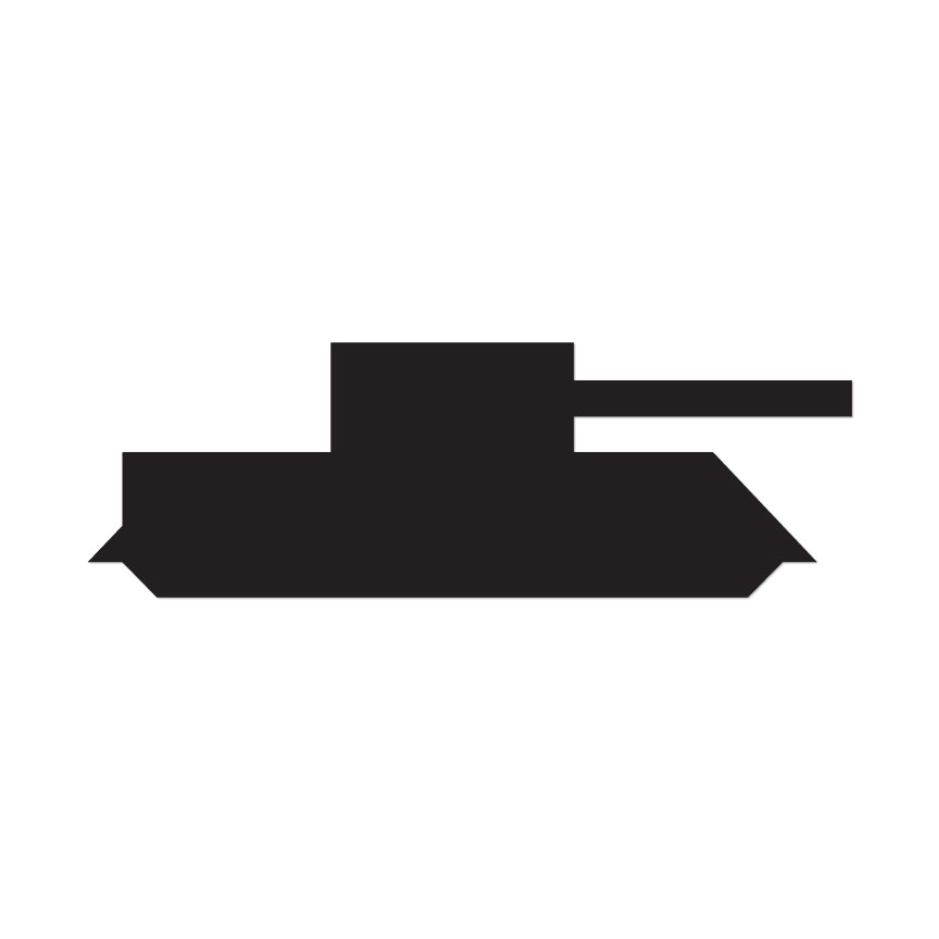 Block Toy Tank Silhouette – Decal Sticker – Multiple Colors & Sizes – ebn3052