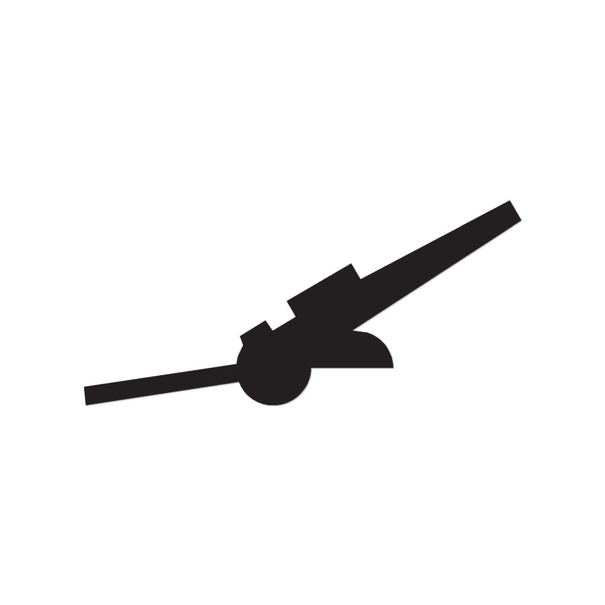 Cannon Artillery Military – Decal Sticker – Multiple Colors & Sizes – ebn3056